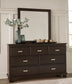 Covetown Twin Panel Bed with Mirrored Dresser and 2 Nightstands