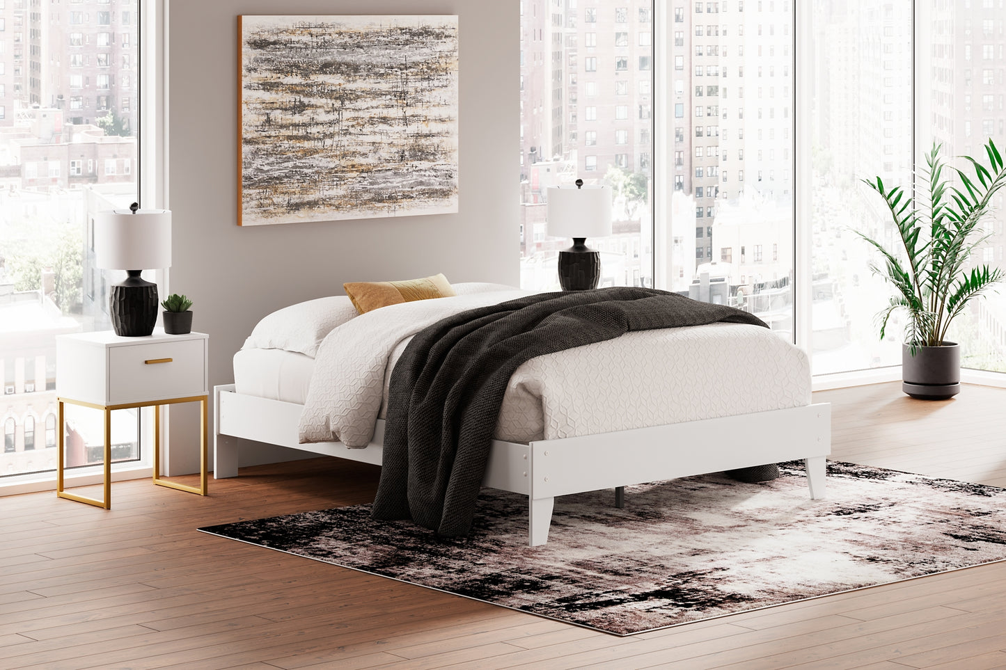 Socalle Queen Platform Bed with Dresser and Chest