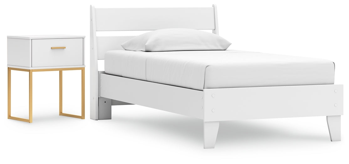 Socalle Twin Panel Platform Bed with Nightstand