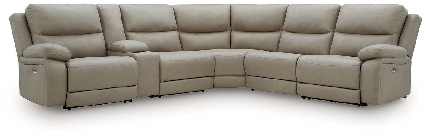 Narwhal Place 6-Piece Reclining Sectional with Storage Console