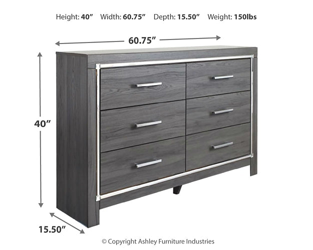 Lodanna Queen Panel Bed with 2 Storage Drawers with Dresser