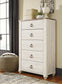 Willowton King/California King Panel Headboard with Mirrored Dresser, Chest and 2 Nightstands