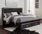 Kaydell King Panel Bed with Storage with Mirrored Dresser