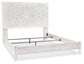 Paxberry King Panel Bed with Mirrored Dresser