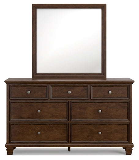 Danabrin Full Panel Bed with Mirrored Dresser