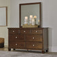 Danabrin Twin Panel Bed with Mirrored Dresser, Chest and 2 Nightstands